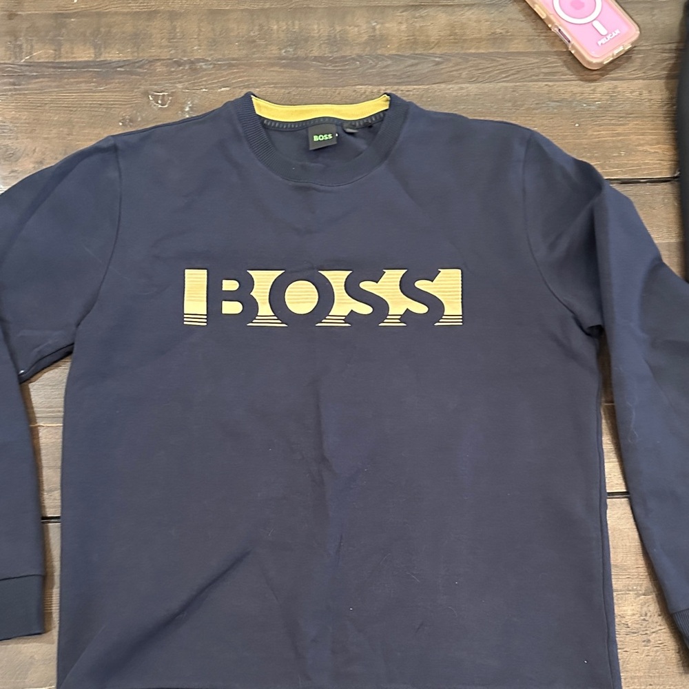 Boss Dark Blue Sweatshirt with Gold Accents